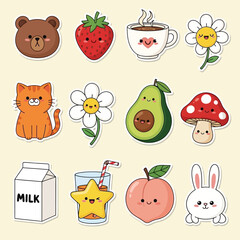 set of funny animals