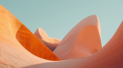 A surreal landscape of abstract shapes and colors.