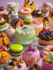 vibrant mix of sweet treats creates a colorful and tempting display perfect for celebrating special occasions or indulging in guilty pleasures