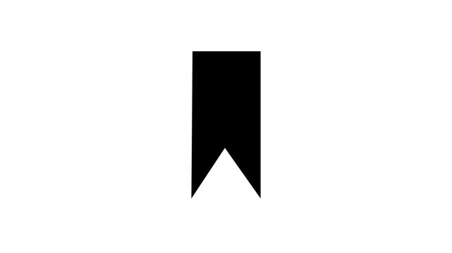 Black bookmark icon animation on white background.bookmark minimal flat icon set.