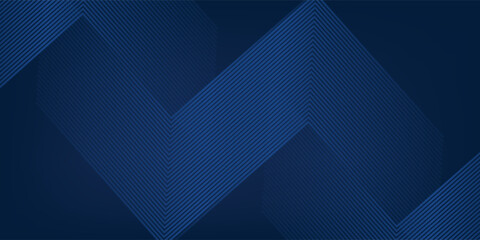 Obraz premium Dark blue background. Modern line stripes curve abstract presentation background. Luxury paper cut background. Abstract decoration, golden pattern, halftone gradients, 3d Vector illustration