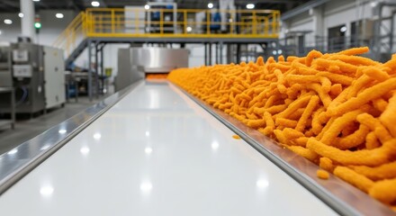 Cheetos snack food production line in a modern factory