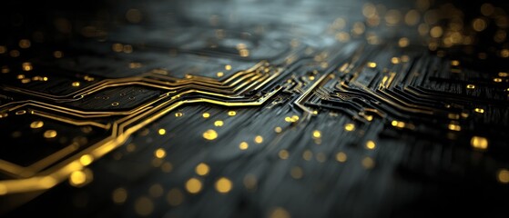 Abstract circuit board close up conceptual background technology theme