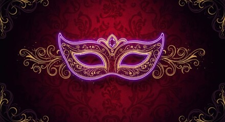 Elegance and Mystery A Stunning Mask Illustration for a Masquerade Ball
