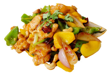 Stired-fried Chicken with Cashew Nuts. Thai spicy food