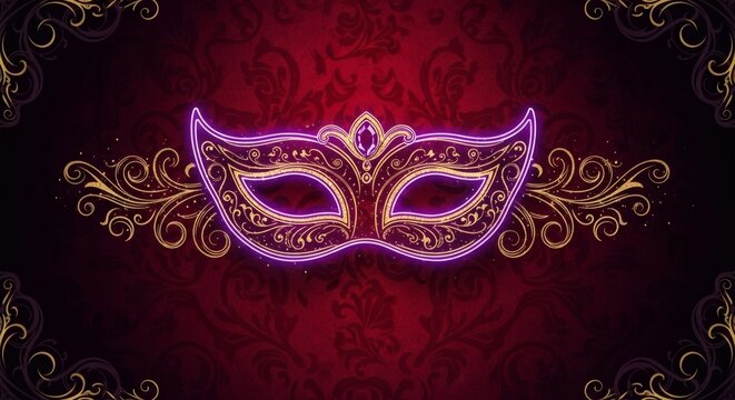 Elegance and Mystery A Stunning Mask Illustration for a Masquerade Ball