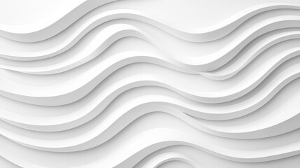 Obraz premium A 3D rendering of a white wave pattern on a white background.
