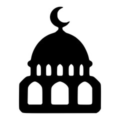 Minimalist mosque silhouette vector illustration, Islamic building design for Ramadan Kareem and Eid Mubarak celebration vector