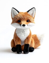 Plush fox toy with ultra soft fur, detailed texture, and a fluffy tail