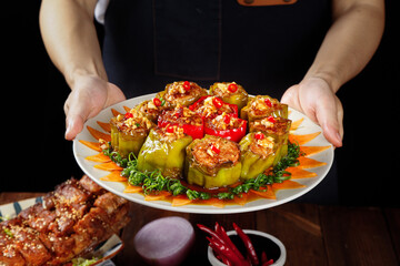 Chinese Stuffed Peppers with Pork - Authentic Asian Cuisine