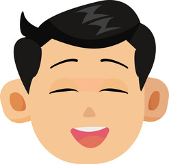 Vector Illustration of Cheerful Kid Boy Avatar Portrait