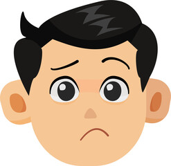 Obraz premium Vector Illustration of Little Boy Curious Face