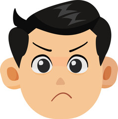 Obraz premium Vector Illustration of Angry School Boy Character Head