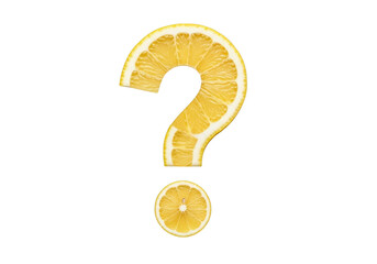 Lemon Question Mark Isolated on Transparent Background