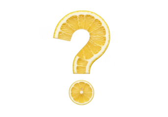Lemon Question Mark Isolated on Transparent Background