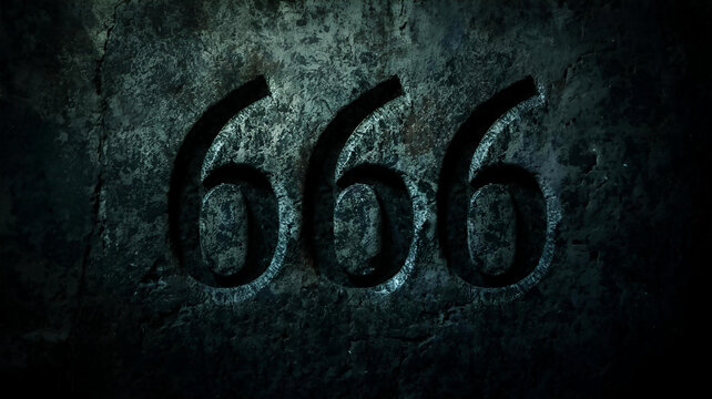 石壁に666