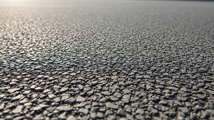Anti-skid road surface texture in closeup view under sunlight  