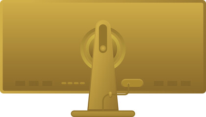 Back view Computer Monitor Display Illustration