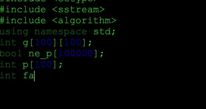 Software developer programming code on Computer language script