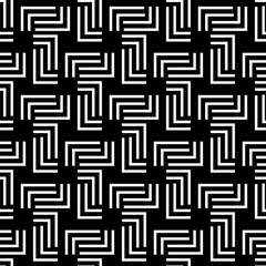 Geometric Black-and-White Labyrinth Lines Pattern