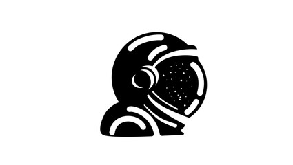 An astronaut in a helmet, black isolated silhouette © OMIA