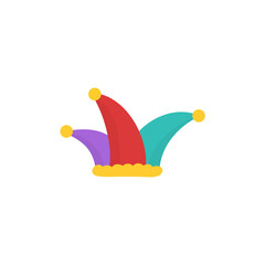 Clown hat icon. Jester hats and crowns for celebrations and festive. Vector illustration 