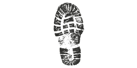 Detailed shoe print impression graphic, perfect for crime scene investigation visuals or conceptual designs requiring a sense of mystery or exploration