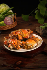 Steamed Hairy Crabs Chinese Delicacy Dish