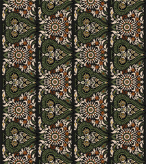 Mughal-style vertical floral border featuring bold crimson blossoms with curling vine tendrils, reflecting the grandeur of royal textile traditions