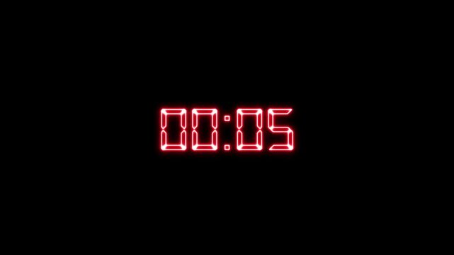 10.00 seconds digital countdown timer with large seconds and small milliseconds. Matte green digits on black background. Stopwatch-style timer for sports, games, and ...