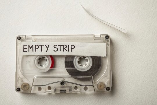 A Transparent Cassette Tape with an Empty Strip Label