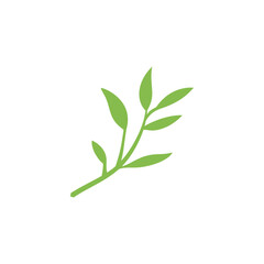 Branch with leaves. Nature plant leaf vector illustration