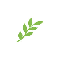Branch with leaves. Nature plant leaf vector illustration