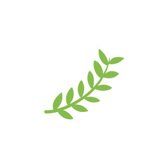 Branch with leaves. Nature plant leaf vector illustration