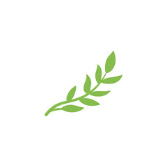 Branch with leaves. Nature plant leaf vector illustration