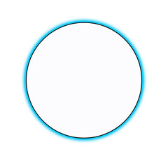 Blue Neon Circle Shape Glow Vector - Modern Futuristic Ring