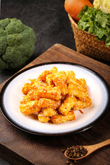 Crispy Sesame Chicken - Chinese Style Fried Chicken Dish