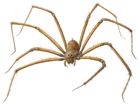 Strange sea spider marine arthropod illustration with long leg. creepy animal design element for zoology, biology, or science study