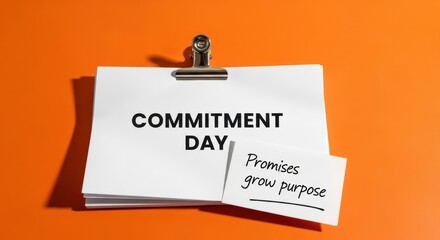 White Paper with Commitment Day message and small promise note