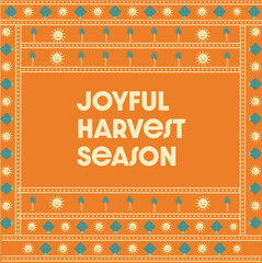 Vibrant Orange Harvest Season Background Greeting with Sun Kite and Sugarcane Border Design for Makar Sankranti or Pongal Festival Celebration Poster