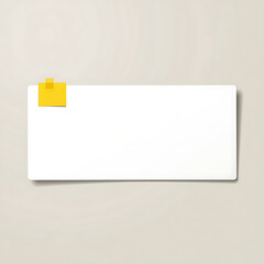 Isolated white and yellow adhesive sticky note against a blank background, emphasizing a design element suitable for important announcements in a business context.