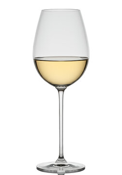macro, flawless crystal wine glass featuring an elegant slender stem and pale straw-golden white wine, against a transparent, high-key studio background concept of uncompromising luxury