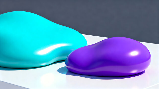 Smooth Organic Shapes in Soft Pastel Colors Modern 3D Illustration
