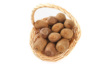 Fresh Kiwi Fruits in Woven Basket - Still Life Food Photography