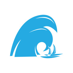 ocean logo vector icon illustration. logo for nature, community, travel companies, resorts and environment
