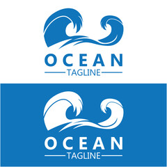ocean logo vector icon illustration. logo for nature, community, travel companies, resorts and environment