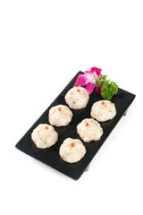 Fresh Handcraft Shrimp Sliders on Black Slate Plate