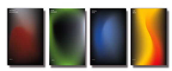 set of three banners with different colors