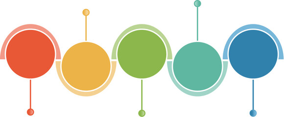Colorful timeline infographic template vector illustration with circles and lines for business presentation and workflow design