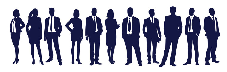 business people silhouette set business man and woman
